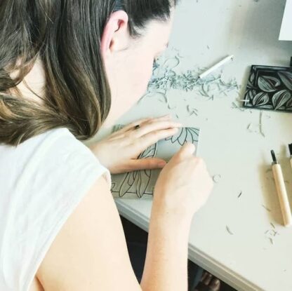 carving workshop linocut