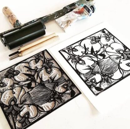 linocut print carving workshop
